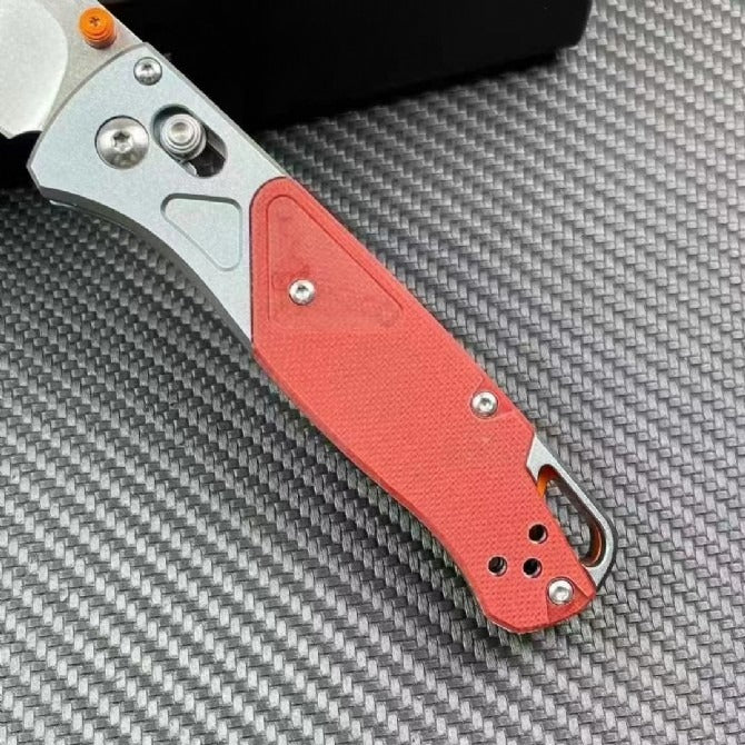 BM535-09 Utensile Pieghevole da Esterno in Alluminio Avio Rosso G10