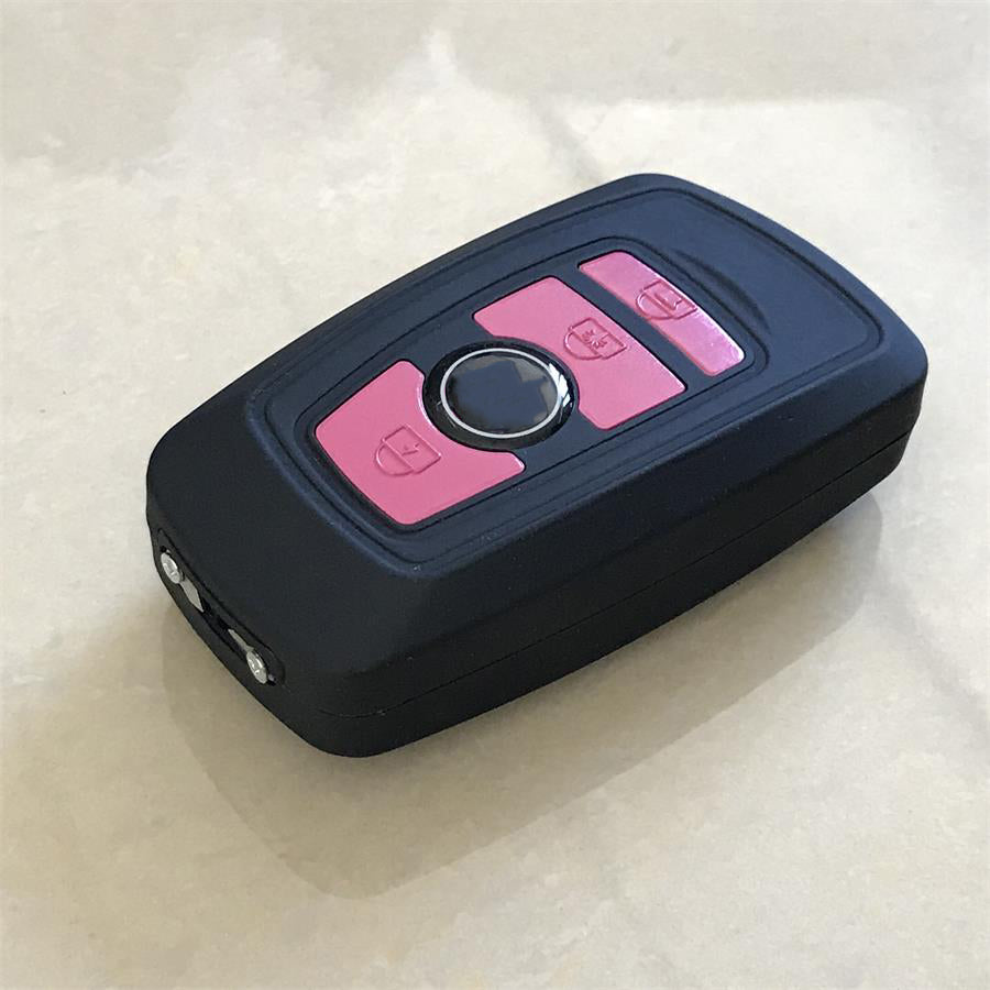 Portachiavi portatile rosa argento per auto, strumento da esterno
