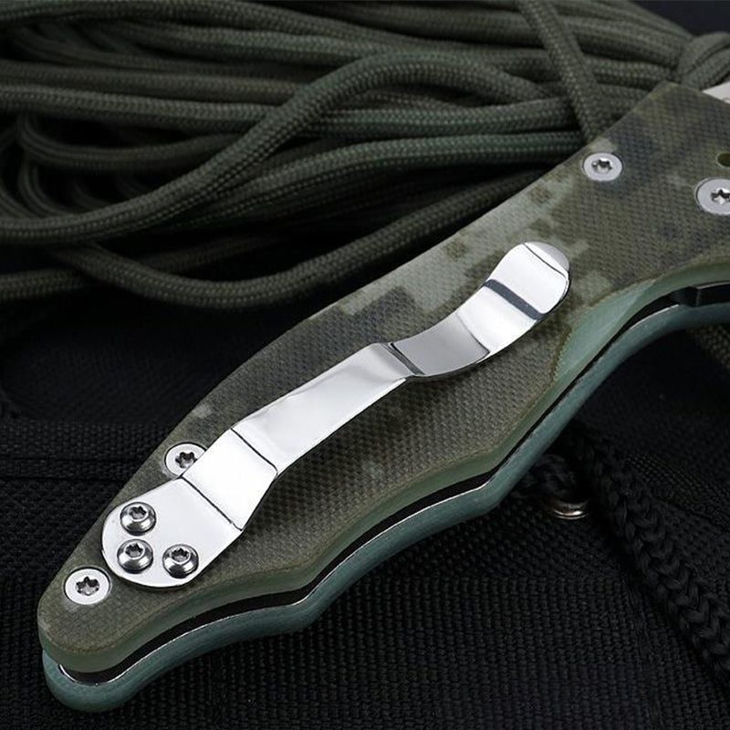 Coltello tascabile pieghevole EDC con manico in G10