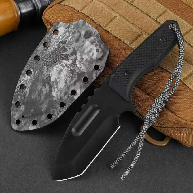 Black Titanium G10 Dual-Color Camouflage Pattern K-Sheath Outdoor Tool