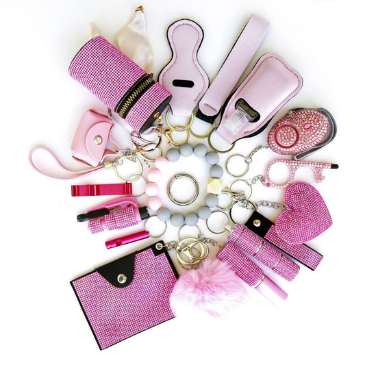 19-Piece Safety Defense Keychain Set, Self-Defense Accessories