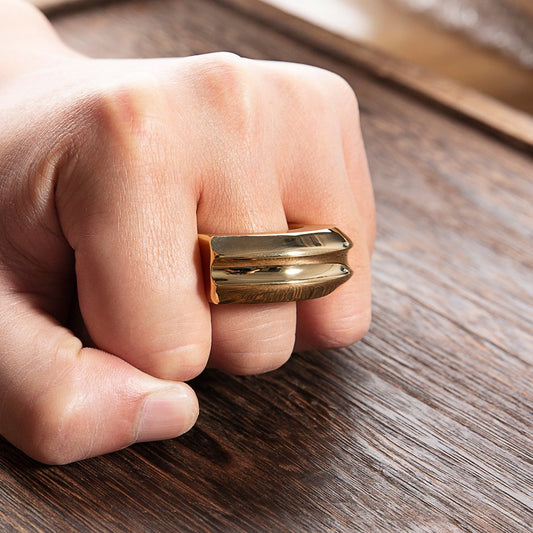 Mens Brass Rings Full Brass - Tacsafeworld EDC Gadgets