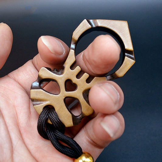 Love Heart Hole Single Finger Skull Bottle Opener Outdoor Tool