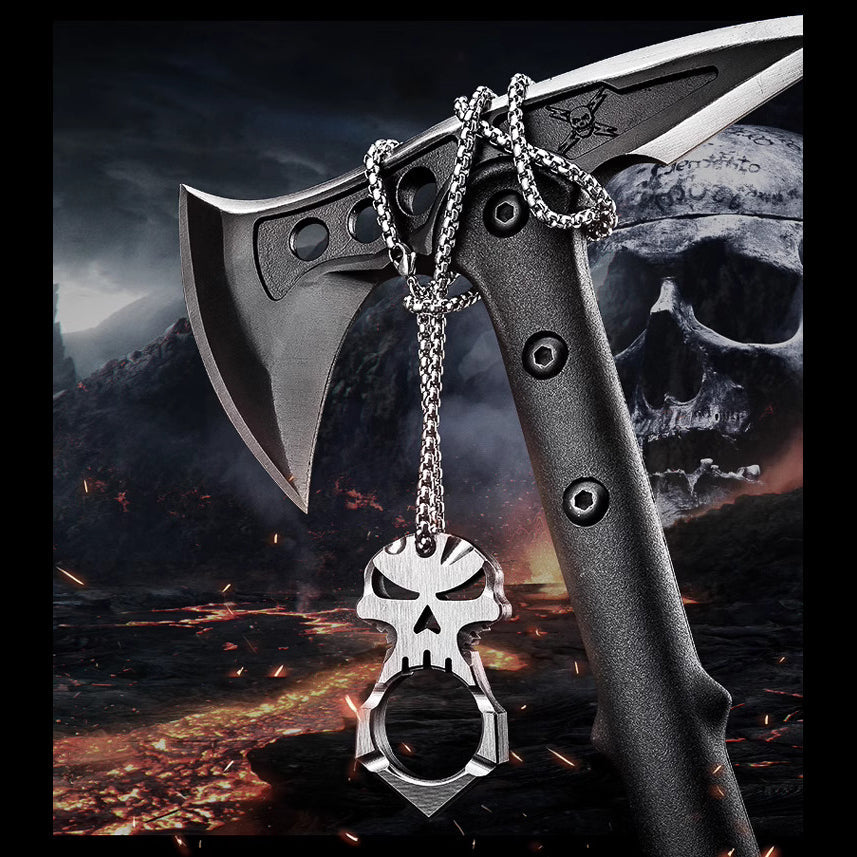 2025 Nuevo TC4 Titanium Skull Head Un Dedo Puño Plumero