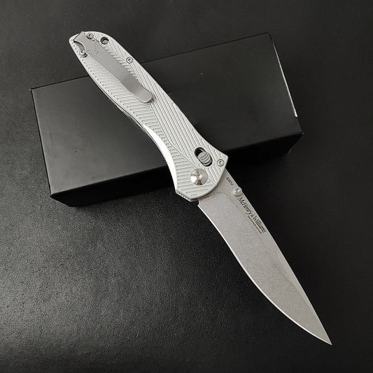 BM710 White Aluminum Alloy Handle 8cr13 Outdoor Folding Tool