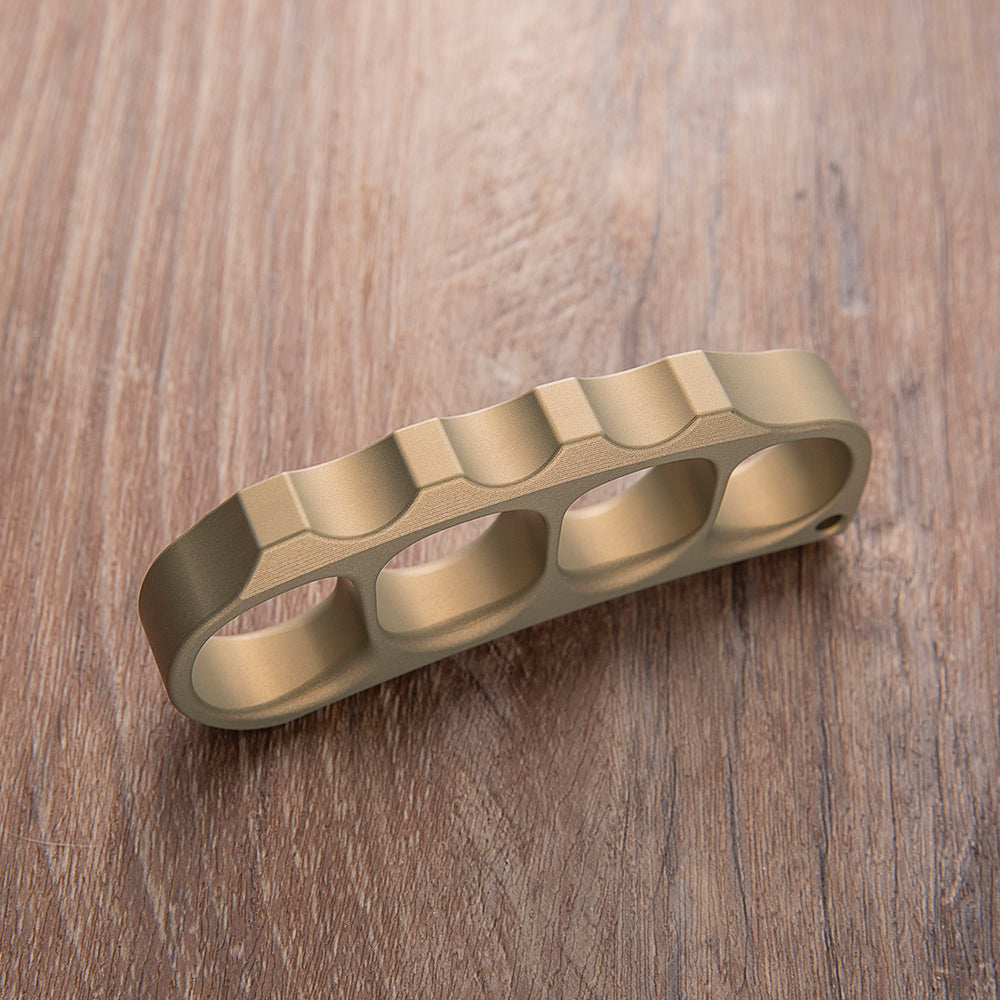 Anillos de nudillos de latón para cuatro dedos con forma de vaina de guisantes