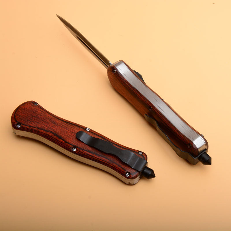 Herramienta de Bolsillo EDC para Camping con Mango de Madera