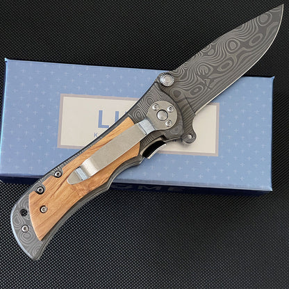 Liome 339 Damast Taschenklappmesser Outdoor EDC Werkzeug