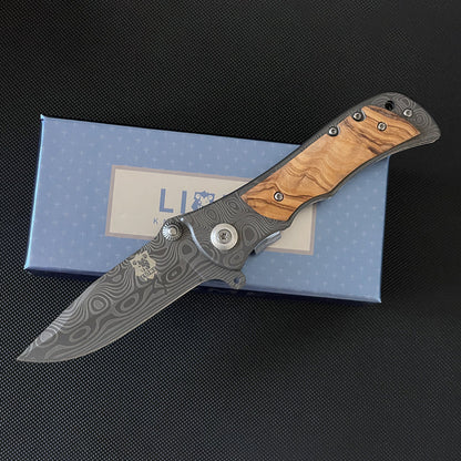 Liome 339 Damast Taschenklappmesser Outdoor EDC Werkzeug