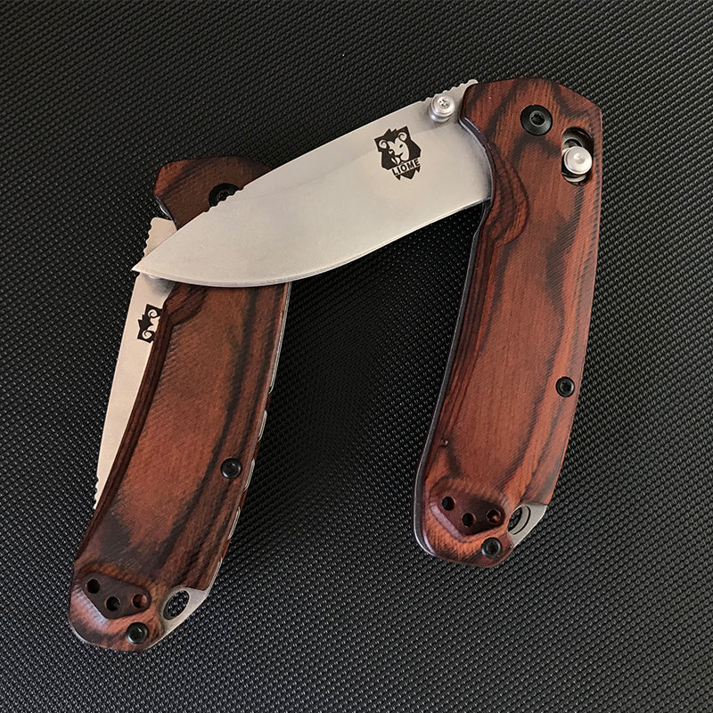 Liome 15031 Strumento tascabile da esterno stonewash con manico in legno pieghevole