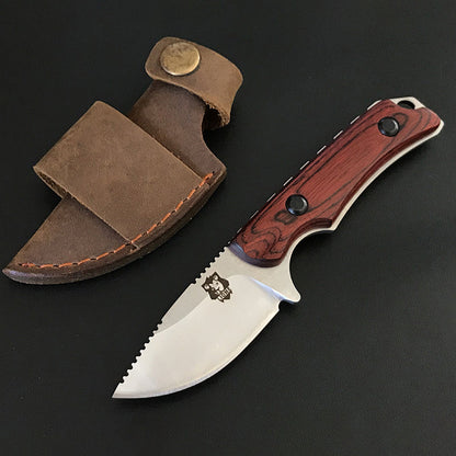 Utensile EDC tascabile Liome 15017 con manico in legno rosso-bruno