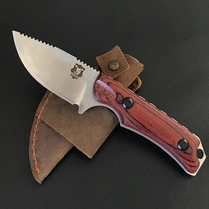 Utensile EDC tascabile Liome 15017 con manico in legno rosso-bruno