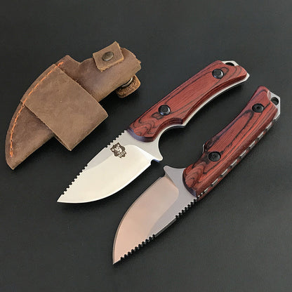 Utensile EDC tascabile Liome 15017 con manico in legno rosso-bruno