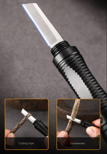 Ferramenta EDC multifunções de exterior em forma de caneta, com iluminação LED e bolso