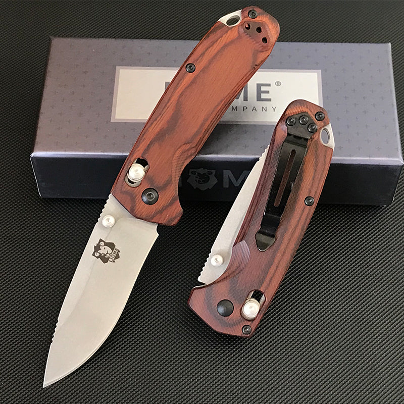 Liome 15031 Strumento tascabile da esterno stonewash con manico in legno pieghevole