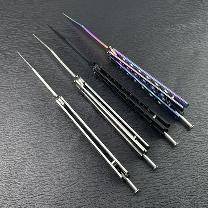 Herramienta plegable portátil de acero inoxidable sin afilar para exteriores con mango giratorio