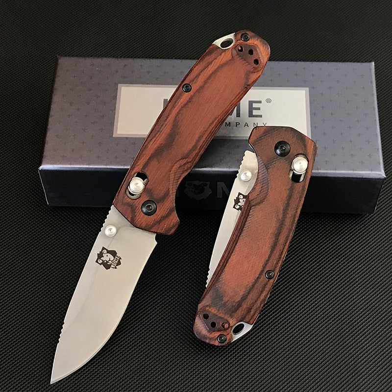 Liome 15031 Strumento tascabile da esterno stonewash con manico in legno pieghevole
