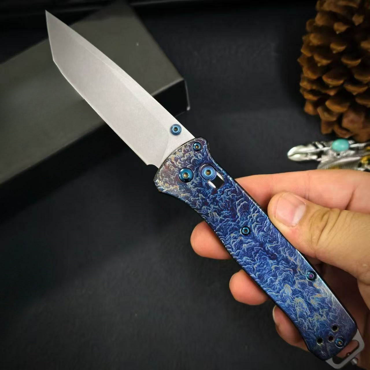 BM537BK Titanium Alloy Lightning Pattern Outdoor Folding Tool