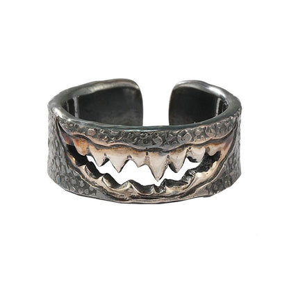 Venom Pure Handmade Mens Silver Plated Brass Adjustable Ring Punk Biker Jewelry - Tacsafeworld EDC Gadgets