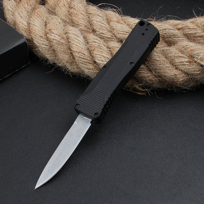 Ferramenta EDC de bolso mini para exterior BM 4850, com cabo em zinco e alumínio e acabamento lavado à pedra