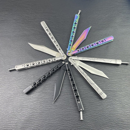 Herramienta plegable portátil de acero inoxidable sin afilar para exteriores con mango giratorio