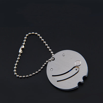 Mini ferramenta EDC com pingente em forma de moeda para porta-chaves