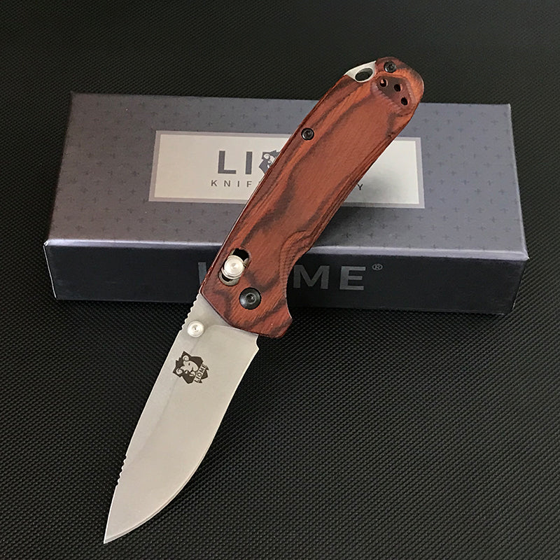 Liome 15031 Strumento tascabile da esterno stonewash con manico in legno pieghevole