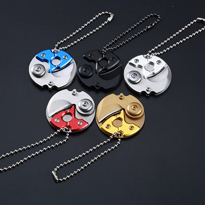 Mini ferramenta EDC com pingente em forma de moeda para porta-chaves