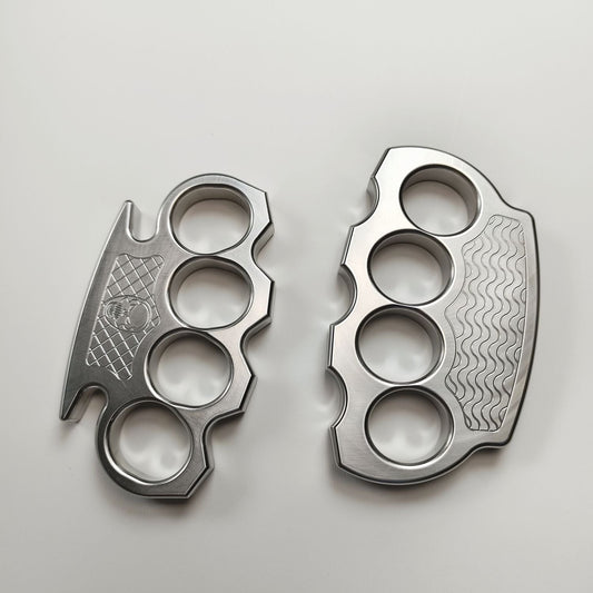 Steel Corrugated Skull Pattern Large Hole Bottle Opener EDC Tool