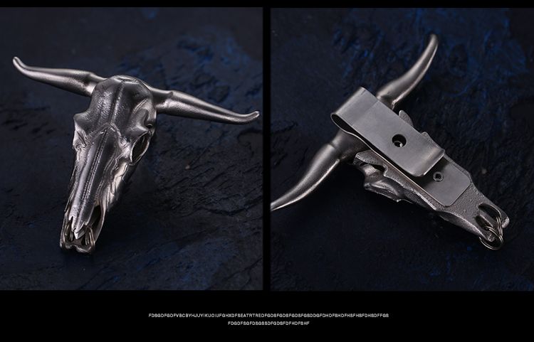 Mini Bullhead Pocket Keychain Backpack Charm EDC Tools