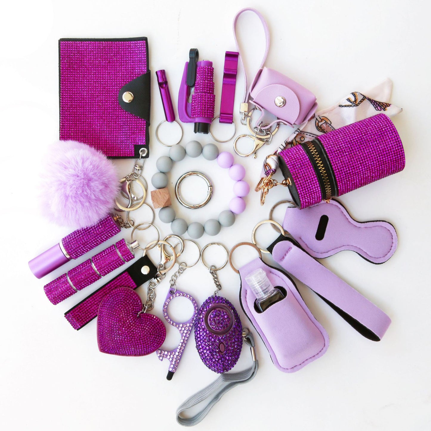 19-Piece Safety Defense Keychain Set, Self-Defense Accessories