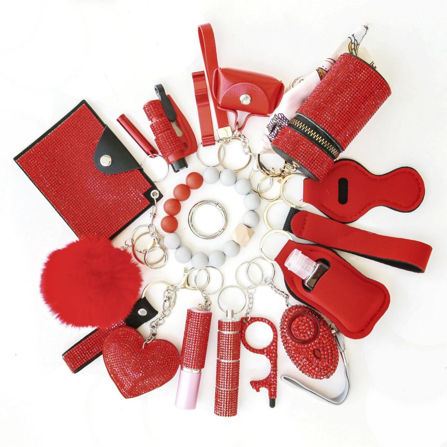 19-Piece Safety Defense Keychain Set, Self-Defense Accessories