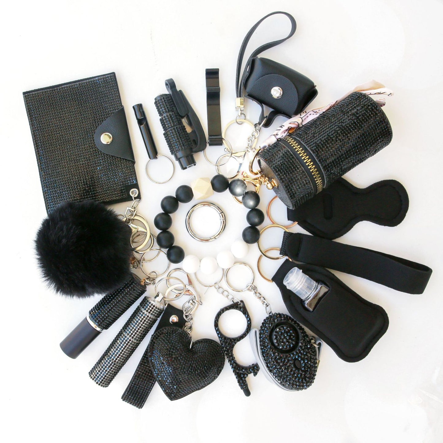 19-Piece Safety Defense Keychain Set, Self-Defense Accessories
