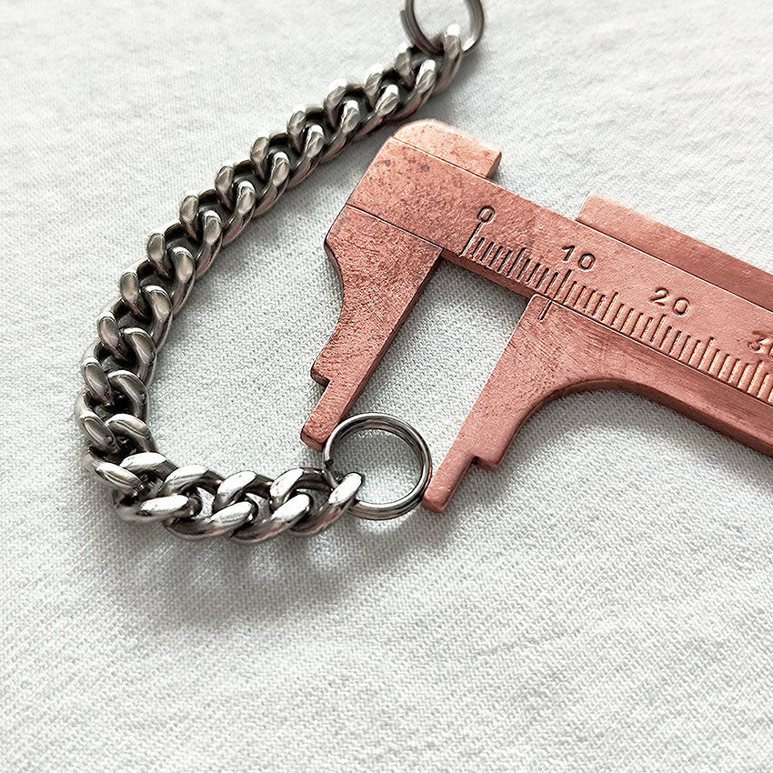 Stuzzicadenti in acciaio 304 con catena in titanio, strumento EDC portatile