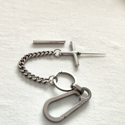 Outil EDC portable chaîne titane cure-dents acier 304