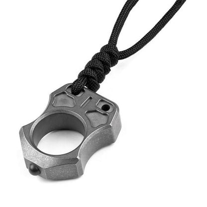 Utensile EDC creativo portatile da esterno in titanio, realizzato a mano, con foro singolo, portachiavi per zaino