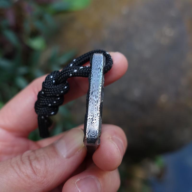 Damascus Pattern Bottle Opener Keyaccessoryr Backpack Mini EDC Tool