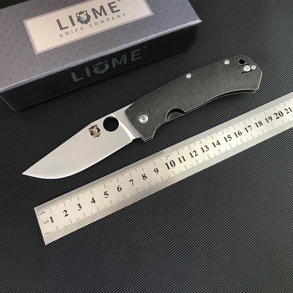 Ferramenta de bolso dobrável para exterior LIOME com cabo em liga de titânio e lâmina D2