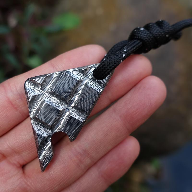 Damascus Pattern Bottle Opener Keyaccessoryr Backpack Mini EDC Tool