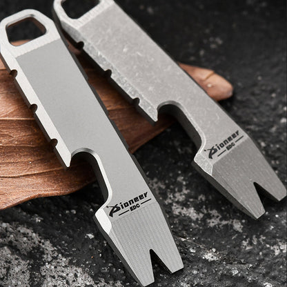 Mini Titanium Bottle Opener EDC Tool Keychain Backpack Easy Carry