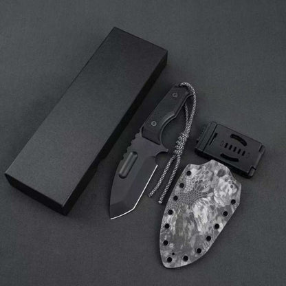 Herramienta para exteriores con funda K de patrón de camuflaje de doble color de titanio negro G10