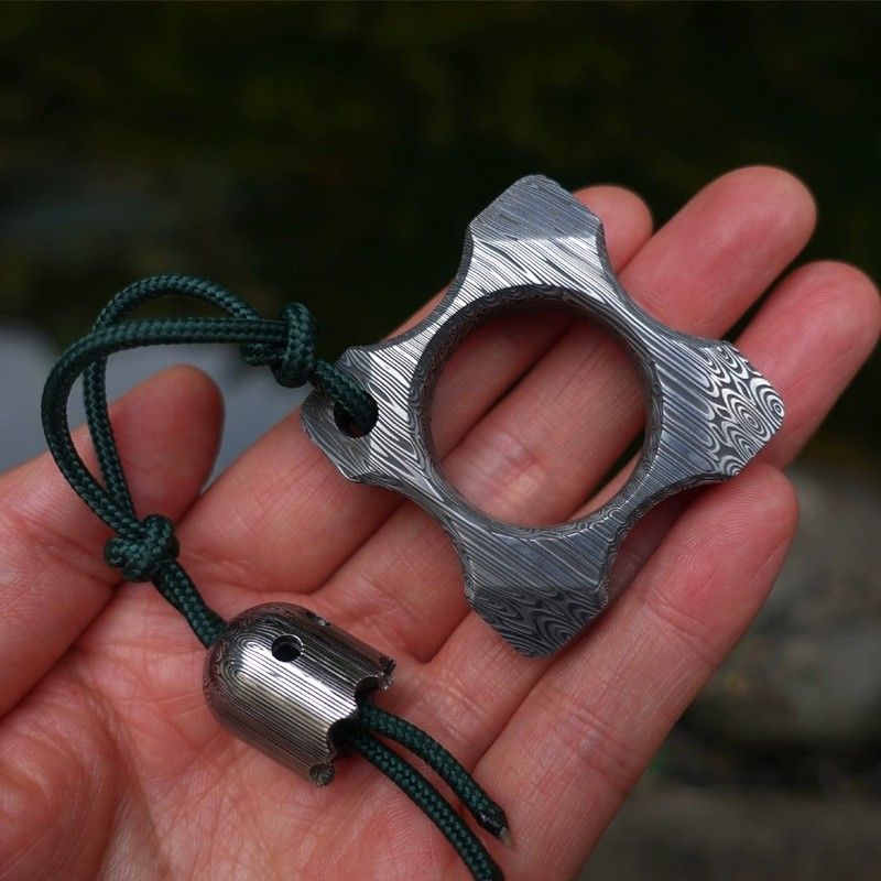 Destapador de botellas EDC de una sola pieza con patrón de Damasco