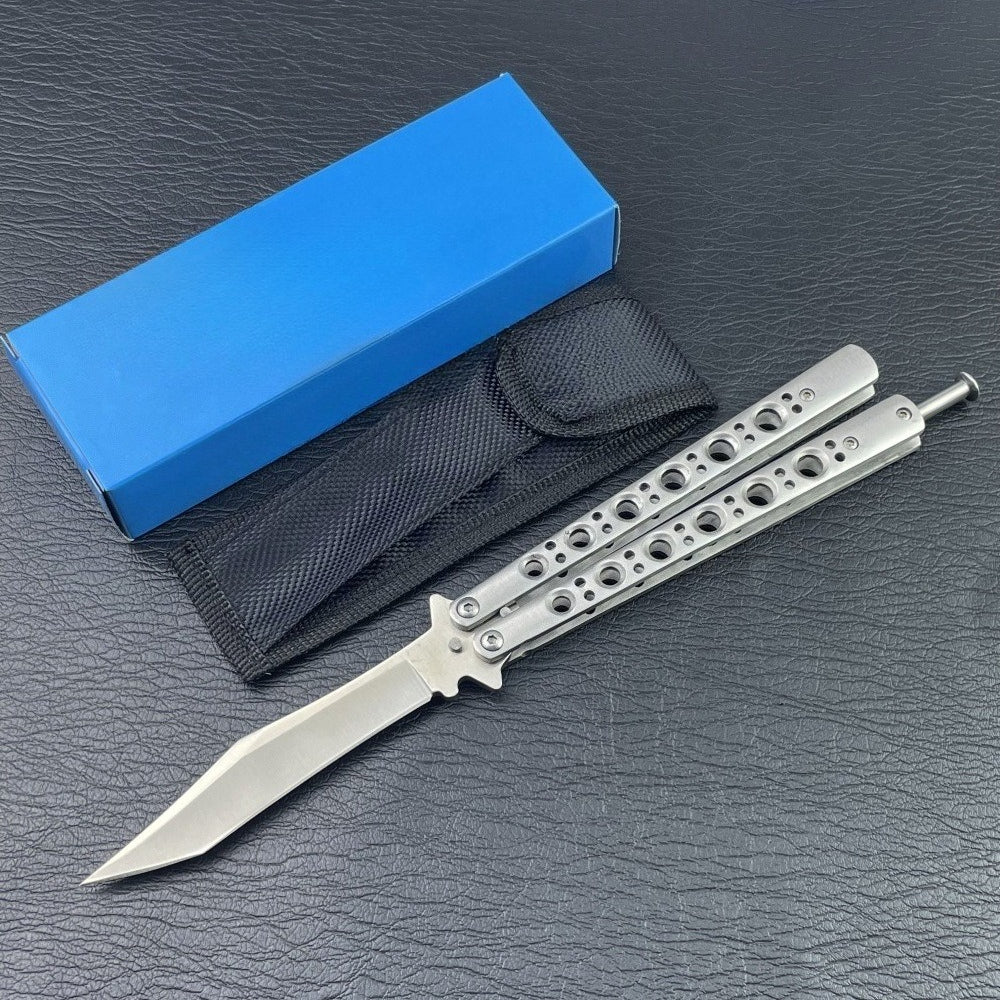 Stainless Steel Portable Swing-hand Unsharpened Outdoor Folding Tool