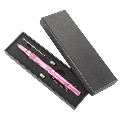 Ferramenta EDC multifunções de exterior em forma de caneta, com iluminação LED e bolso