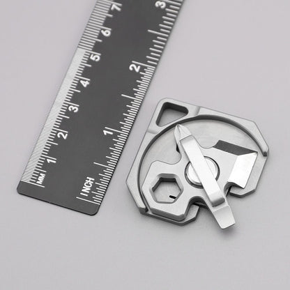 Titanium Alloy Mini Multi-function Keychain Backpack EDC Tool