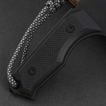 Herramienta para exteriores con funda K de patrón de camuflaje de doble color de titanio negro G10