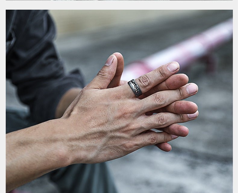 Venom Pure Handmade Mens Silver Plated Brass Adjustable Ring Punk Biker Jewelry - Tacsafeworld EDC Gadgets