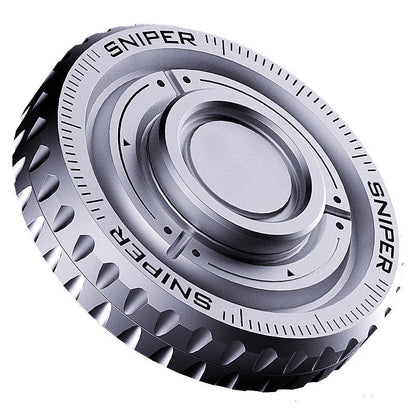 Silver and Black Gyro Decompression Edc Toy