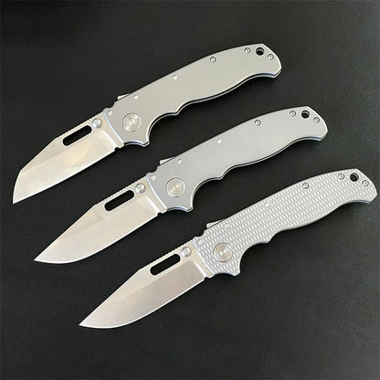 Outdoor Taschenwerkzeug aus Titanlegierung, faltbar, silber