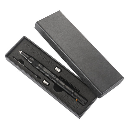 Ferramenta EDC multifunções de exterior em forma de caneta, com iluminação LED e bolso